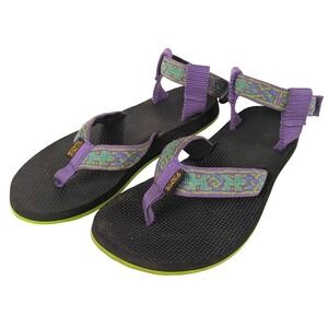 Teva Women's Sandals Size 6 Purple Green Aztec Universal Thong 1003986 EU 37